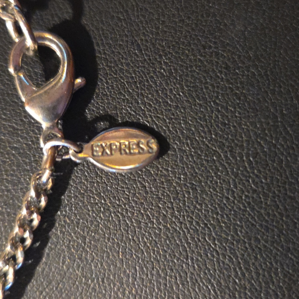 Express Geometric Circles Long Statement Necklace - image 5